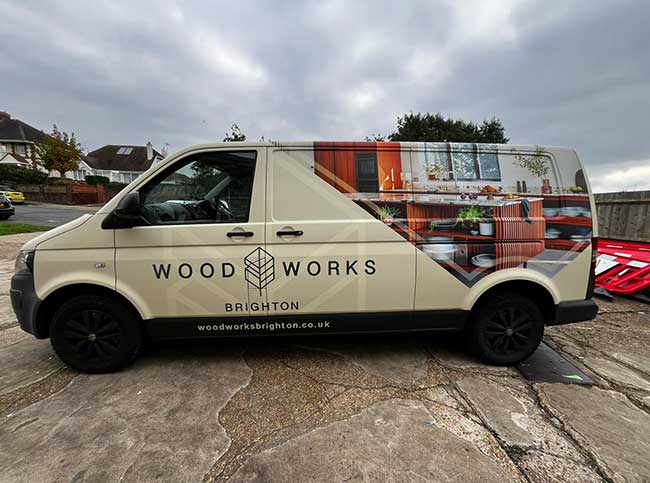 vehicle wrap designs brighton woodworks cream