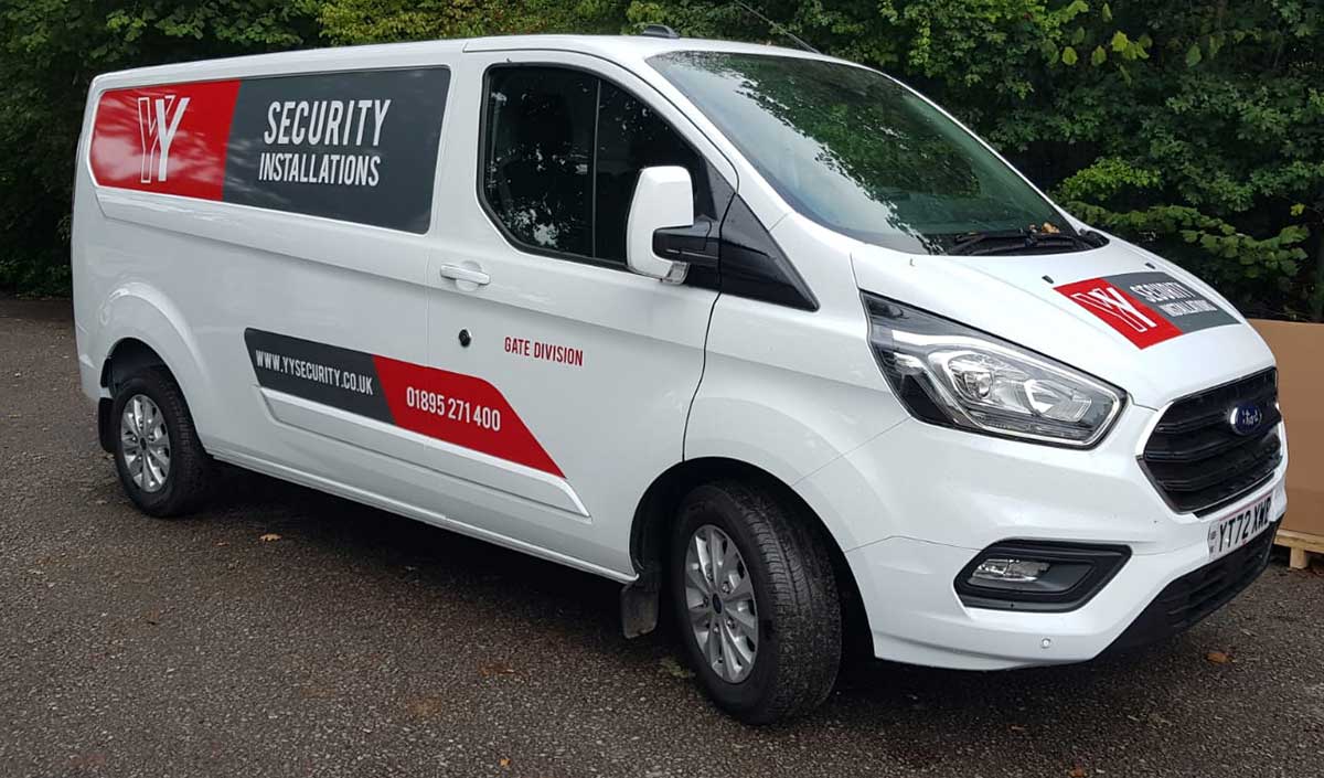 vinyl lettering on van