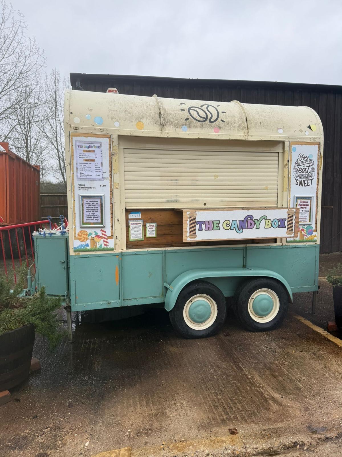 The Candy Box trailer before wrapping – faded side view