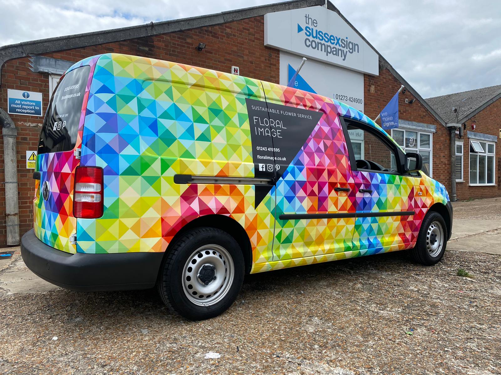 Floral Image delivery van with unmissable full van wrap design