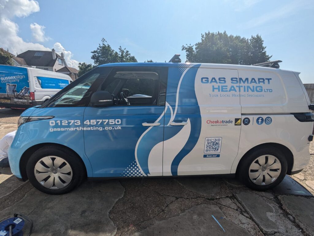 Gas Smart Partial Van Wrap on electric VW van
