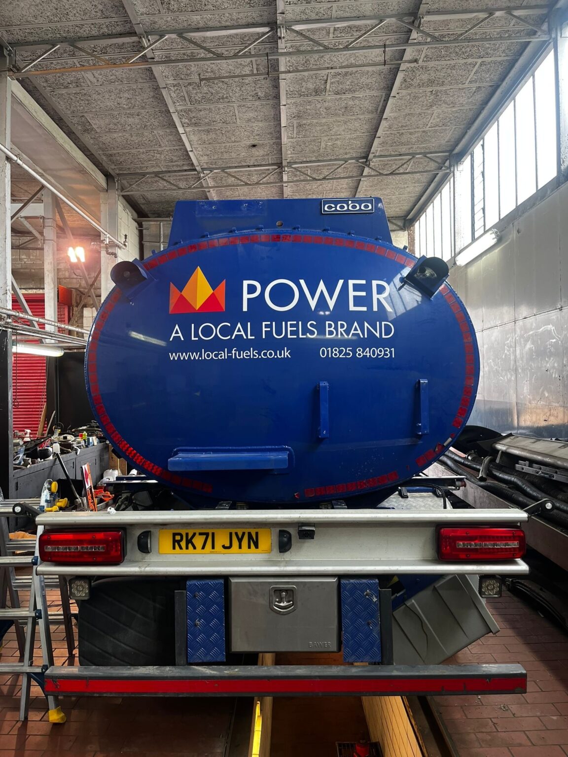 Power branding - rear tank view